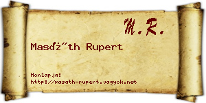 Masáth Rupert névjegykártya